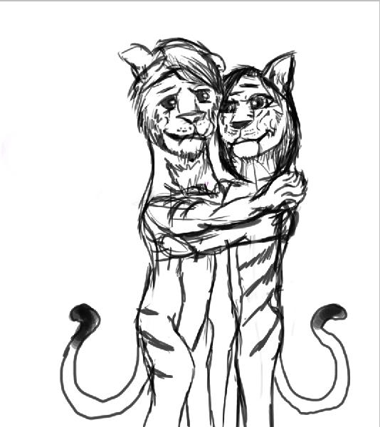 Creation of Tigers in love: Step 1